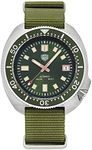 watchdives Automatic Diver Watches for Men, NH35 Movement 6105 Wristwatch 200M Sapphire Crystal Mens Watch Super Luminous 316L Stainless Steel Watch (Green-Nylon)