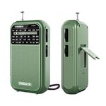 XHDATA D220 Portable Radio AM FM SW Radio Battery Operated, Shortwave Radio with Headphone Jack, Excellent Reception Transistor Radio, Pocket Radio for Gift, Family, Elder (Green)