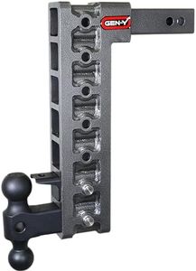 GEN-Y Hitch Tow Hitch for 2" Receiver | 15" Drop - 7 Adjustable Positions | 10000 LBS Towing Capacity | 1500 LBS Tongue Weight | Includes Dual Ball Mount Attachment, Pintle Lock, 2 Locking Pins