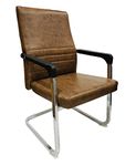 KITHANIA VIP Director Principal Manager Office Visitor Study Chair with arm Rest with Steel Frame and Cushion seat Back, Chair Without Wheels Holds up to 185 kg