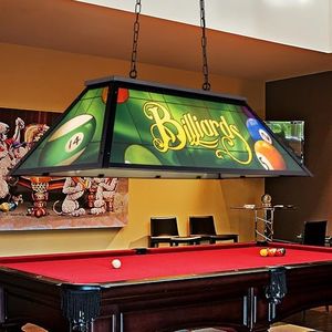TOCHIC Vintage Pool Table Light 3 Lights Tiffany-Style Pool Table Lights 43.3" Billiard Lights for Over Pool Table Farmhouse Chandelier for Game Room Man Cave Club Dining Table