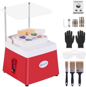 ZOLAOLA Stained Glass Grinder Kit 4200 RPM, 65W 110V Mini DIY Glass Grinding Tool with 3-Piece Diamond Bits ( 1/8", 5/8", 1" etc) & 2-Level Work Table, for Stained Glass, Ceramics, Crafts