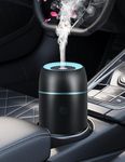 Car Diffuser for Essential Oils Portable Mini Ultrasonic Mist Humidifier 100ml USB Aromatherapy Diffuser Freshener with Colorful Lights for Small Space Home Office Bedroom (Black)