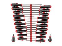 TEKTON High-Torque Black Oxide Blade Screwdriver Set with Red Rails, 22-Piece (#0-#3, 1/8-5/16 in., T10-30) | DRV41508