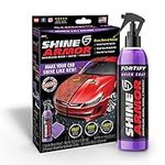 SHINE ARMOR Fortify Quick Coat High Performance Ceramic Coating, Car Wax Spray, Hydrophobic Top Coat Polish and Polymer Paint Sealant Protection for Vehicle Leather Seat, Tires, Bumpers, Rims with 2 Pieces Microfiber Cloth Made in USA