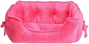 pawstrip Cute Princess Dog Bed, Soft Breathable Bow-Knot Pet Cat Cushion for Small and Medium Dogs, Anti-Slip Bottom, Self-Warming, Machine Washable (Fushia)