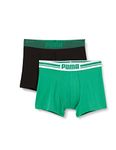 PUMA Men's Puma Men s Placed Logo Boxer Shorts Green Grey Medium, Green/Grey, M UK