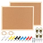 SEUNMUK 2 Pack 30 x 40 cm Large Cork Board, Cork Notice Boards with Push Pins Bulletin Boards for Wall Hanging and Office Need