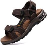 visionreast Mens Athletic Sandals Open Toe Hiking Outdoor Non-slip Sandals Air Cushion Sport Casual Beach Sandals, A_red Brown, 11