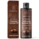 Dude's Love - Organic - Essential Warming Body Massage Oil - Chocolate | No Stain - Non-Sticky | Nourish & Moisturize Skin | Aromatherapy Vegan Oil - 100ML