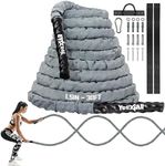 Yes4All 1.5 Inch Battle Ropes with Extra Protective Sleeve, Workout Ropes for Cross-Training Home Gym & Fitness Exercises, Strength Training - 30,40 Feet Lengths Available