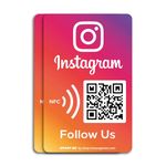 Reusable Followers Tap Sticker for Instagram - 2-Stickers Pack - QR & Tap NFC Sticker - Follow us on Instagram Tap Sticker - iPhone & Android - Boost My Followers Sticker - Set Up at Home | MESSAGENES