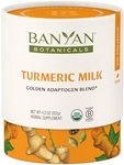 Banyan Botanicals Turmeric Milk – Organic Turmeric Latte Mix with Ashwagandha & Cardamom – Instant Caffeine Free Golden Milk with Maple Sugar – 4.3 oz, 26 servings –Non GMO Sustainably Sourced Vegan