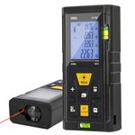 Deli DL4168 3V Laser Distance Measure Up to 40M Range Continuous Distance Volume & Area Measurements Pythagorean Mode 30 Units Max Storage Class 2 Laser Type 630~670nm (1 Pc)