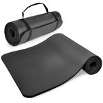 BalanceFrom GoCloud All-Purpose 1-Inch Extra Thick High Density Anti-Tear Exercise Yoga Mat with Carrying Strap (Black)