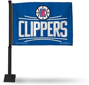 NBA Los Angeles Clippers Car Flag, Black Pole, Blue, 19"