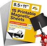 Inkjet-Optimized Printable Magnetic Sheets - 8.5x11 Magnet Paper for DIY Stickers, Decorations, Labels - Easy to Print, Cut & Create Your Own Magnets (Matte, 15pcs)