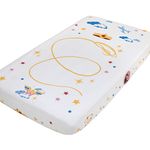 Warner Brothers Wonder Woman White and Gold Star-Tiara, Lasso of Truth, and The Invisible Jet Photo Op Nursery Fitted Crib Sheet