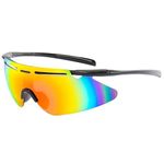 Wraparound UV400 Sports Sunglasses - for Cycling Cricket Riding Trekking Tennis || HYDROPHOBIC || Full Coverage || UV 400 Protection || Free Case Box (Black Mercury)