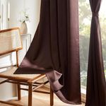 Amazon Basics - Room Darkening Blackout Door Curtains, 100% Room Darkening | 9 Feet |Set of 2| Plain Design | for Living Room and Bedroom | 115cmx274cm, Color- Coffee
