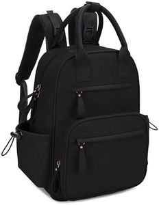 JESSIE & JAMES Saturday EDC Diaper Bag Backpack Multi Function Diaper Bag with Changing Pad & Stroller Straps_Black