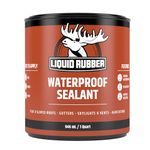 Liquid Rubber Waterproof Sealant - Multi-Surface Leak Repair Indoor and Outdoor Coating, Water-Based, Easy to Apply, Original Black, 1 Quart