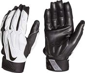 Nike Men's D-Tack 6 Lineman Gloves (Large, Black/White/Chrome)