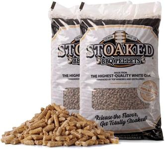Stoaked BBQ Pellets for Smoker, Natural White Oak, Winter Smoker Fuel for BBQ Grill, Fireplace & Wood Stove, Traeger Grill Compatible, 40 lbs