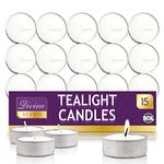 15pk Unscented Tea Lights Candles 3.5 Hour Burn Tealight Candles Multipack Candles Tea Lights Tea Candles T Lights Long Lasting Tea Light Candles White Tea Lights Small Tea Lights Candles Long Burning