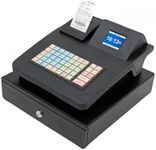 Cash Register for Small Businesses & Restaurant, Electonric caja registradora w/Cash Drawer, 200Dept/1000Items/200Tables/30Tastes/50Clerks/15Reports,Supports Scanner Scale Printer(Black)