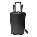 Takara T 8090 Karaoke Speaker Trolley Portable Multimedia Bluetooth; Audio Recording; USB; SD; TF; AUX PA System with 2 Wireless UHF Mic; Remote Control; with LED Light (Black)