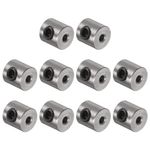 sourcing map 10pcs Set Screw Collars 2mm Bore Stainless Steel Shaft Collars, 7mm OD, 7mm Width, Landing Gear Stopper Wheel Collar