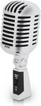 Pyle PDMICR42SL Classic Retro Vintage Style Dynamic Vocal Microphone with 15ft XLR Cable (Silver)