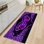 Kitchen Mat Purple Non-slip and Washable kitchen Rug 60x150cm, Purple Butterfly Dreamy Abstract Patterns Long Hallway Rug, Indoor Entry Rug, Absorbent Rug in Front of Sink