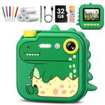 Gofunly Kids Camera Instant Print, 2.4'' Instant Camera for Kids with 32G Card & Print Photo Paper, 1080P HD Video Kids Digital Toddler Toy Camera, Christmas Birthday Gifts for Boys Age 3-12 Years Old