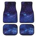 Blue Galaxy Car Floor Mats Set of 4,Beautiful Starry Night Print Outer Space Galaxy Vehicle Front Rear Carpets Non-Slip Car Floor Carpets Rugs Auto Car Accessories Universal Fit for Car SUV Truck