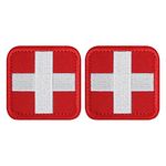 LIVANS Medic Cross Morale Patch, Medical White Cross First Aid Patch Tactical Hook and Loop EMT Patches 2 Packs for IFAK Plate Carrier Backpacks