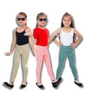 NIK & KNIT Premium Stretchable Printed Leggings for Girls/Kids | Combo Legging | Multi Purpose Bottom Wear (Top/Tshirt NOT Included) (Pack of 3 Leggings)(10 Years-12 Years) 108