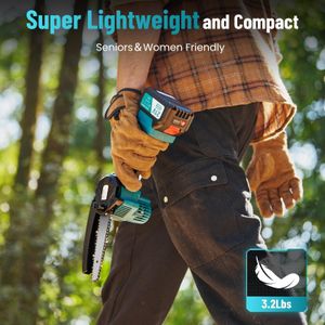 SEESII 6-Inch Mini Cordless Chainsaw – Portable Electric Pruning Saw