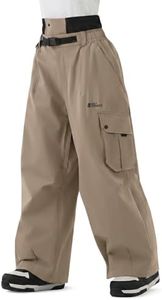 HIGH EXPERIENCE Mens Womens Snowbaord Pants 3L Baggy Snow Ski Pants