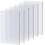 AKOAFE 6PCS A4 Acrylic Sheet Clear Perspex Sheet 3mm Thick Plastic Sheet Acrylic Board for DIY, Craft, Protective Film, Glass Replacement, 29.7 x 21cm