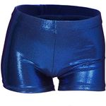 Aosva Small Girls' Sparkle Dance Tumbling Athletic Outfit Gymnastics Deep Blue Short 9-10 Years