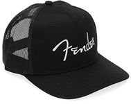 Fender® Silver Thread Logo Snapback Trucker Hat, Black, One Size Fits Most