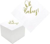 Geloar Oh Babies Cocktail Napkins for Baby Shower, 100 Pack Gold Oh Babies Twins Paper Cocktail Beverage Napkins in Bulk for Baby Shower Baby Welcome Party Decorations | 2-Ply, 5x5 Inches (Oh Babies)