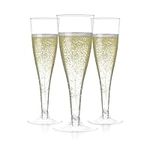 200 Plastic Champagne Flutes Disposable | Clear Plastic Champagne Glasses for Parties | Plastic Toasting Glasses | Mimosa Glasses | Wedding Party Bulk Pack | New Years Eve Party Supplies 2023