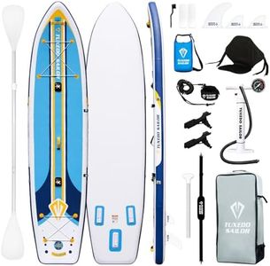 Tuxedo Sailor Large Size Inflatable Fishing Kayak 12'×34"×6" Ultra-Light Paddle Board, Stand Up Paddle Board Complete Accessories, Fishing Support Bases, Kayak Seat etc Suitable for Fishing