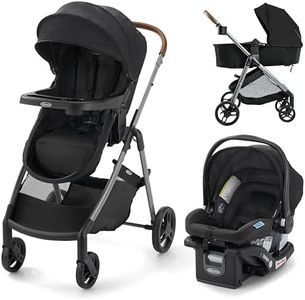 Graco Modes Trio Travel System | Riordan (Black) | 3-in-1 Baby Stroller and Car Seat Combo | Rear-Facing from 1.8-16 kg (4-35 lb)