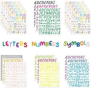 1520 PCS Handwriting Self Adhesive Vinyl Letter Stickers 20 Sheets Colorful Letters Numbers Kit, 13 Colors Alphabet Stickers, Alphabets ABC Stickers DIY Labels for Signs, Window, Door, Containers,(SX)