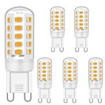 Ugvmn G9 LED Bulb 5W Equivalent to 28W 33W 40W Halogen Bulbs, G9 Led Bulb Warm White 2700K, Led G9 Bulbs, G9 Socket Led Lamp, No Flicker, Non Dimmable, 420LM, AC 220-240V,5 Pack