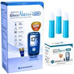 Standard GlucoNavii GDH Blood Sugar Monitor - Complete Diabetes Testing Kit with Glucose Monitor, 100 Test Strips, 100 Safety Lancets & Case - Code-Free Blood Glucose Monitors for Accurate Diabetic Monitoring (GlucoNavii mmol/L + 100 (BSL + Strips))